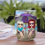 Personalizzato Girls Trip I Love You to the Beach and Back 12oz Wine Tumbler Regalo di compleanno per le sorelle Besties