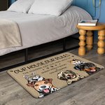 Personalized My House My Rules Pet Welcome Door Mat Funny Christmas Gift for Dog Cat Pet Lovers