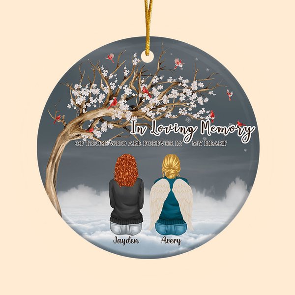 Personalised In Loving Memory Of Those Who Are Forever In My Heart Ceramic Ornament Christmas Memorial Gift for Family Friends