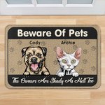Tappetino di benvenuto personalizzato Beware of Pets Regalo di Natale Gatto Cane Amanti degli animali domestici