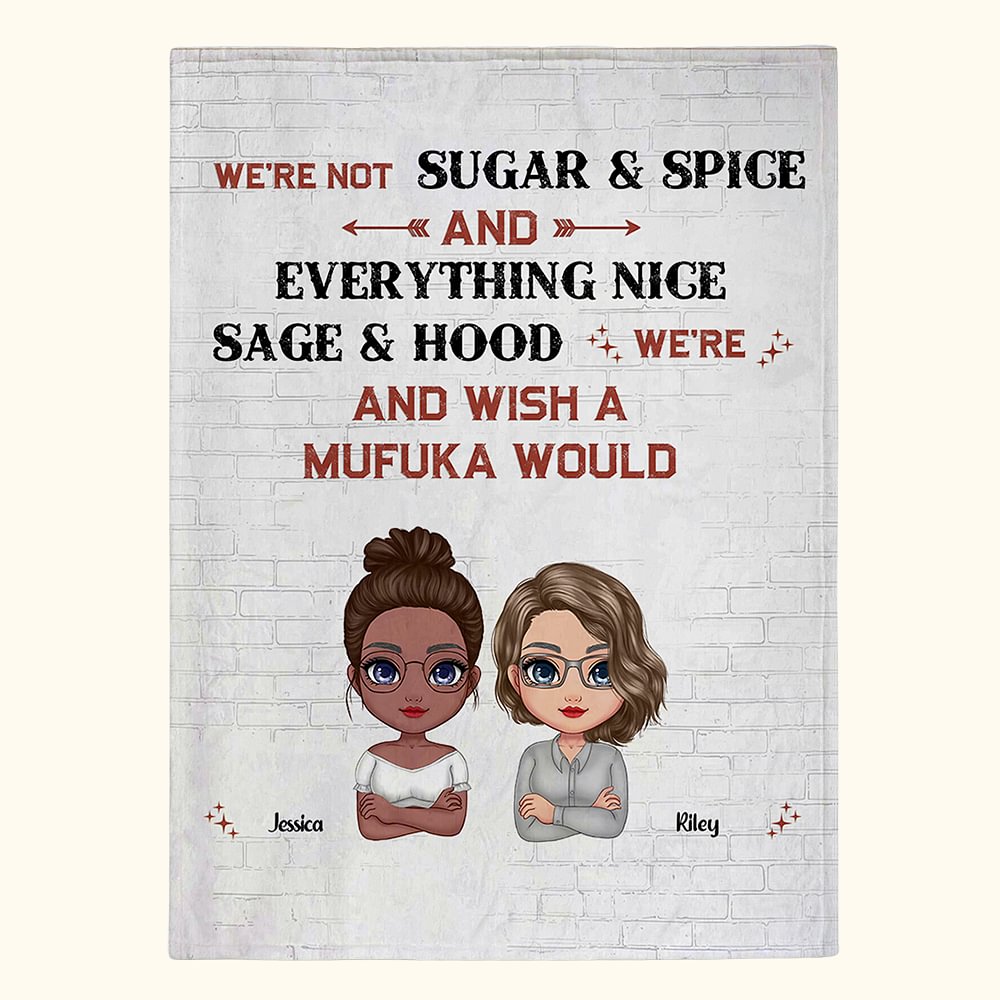 Couverture légère douce et chaude personnalisée We're Not Sugar & Spice Cadeau d'anniversaire du meilleur ami