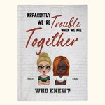 Manta Personalizada We're Trouble When We Are Together Manta Estilo Ladrillo Regalos Divertidos para Mejores Amigas Mujeres