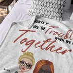 Manta Personalizada We're Trouble When We Are Together Manta Estilo Ladrillo Regalos Divertidos para Mejores Amigas Mujeres