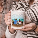 Personalized Let's Sleep Under The Stars Beach Vacation White Ceramic Mug Family Camping Trip Mug Gift for Family Friend 11oz 15oz