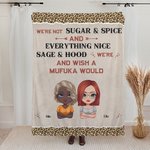 Manta personalizada estilo leopardo We're Not Sugar & Spice Regalo de Navidad Regalo de cumpleaños para la mejor amiga