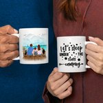 Personalized Let's Sleep Under The Stars Beach Vacation White Ceramic Mug Family Camping Trip Mug Gift for Family Friend 11oz 15oz