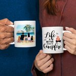 Personalised Life Is Better Around The Campfire White Ceramic Mug Camping Trip Mug Holiday Gift for Family Friends