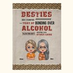 Manta personalizada estilo leopardo Por un año más de amistad con alcohol Regalo de Navidad Regalo de amistad para las mejores amigas