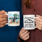 Personalized Adventure Is Out There Let's Find It White 11/15oz Ceramic Mug Family Camping Trip Mug Gift for Family Friend