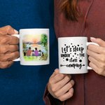 Personalised Let's Sleep Under The Stars Sunset White 11/15oz Ceramic Mug Family Camping Trip Mug Gift for Family Friend