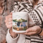 Personalized Let's Go Camping Mountain View White Ceramic Mug Family Camping Trip Mug Gift for Family Friend 11oz 15oz