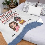 Manta personalizada para las mejores amigas Por un año más de amistad con alcohol Ideas para regalar a la mejor amiga