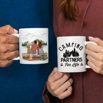 Personalisierte Camping Partner für das Leben Mountain View White Ceramic Mug Familie Camping Trip Mug Geschenk für Familie Freund 11oz 15oz