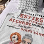 Personalisierte Hier ist ein weiteres Jahr der Bindung über Alkohol Fleece-Decke Sherpa-Decke Geburtstag Weihnachtsgeschenk für beste Freundin