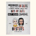 Personalizada We Are More Than Besties A Good Friend Manta polar Manta sherpa Ideas de amistad Regalo para el mejor amigo