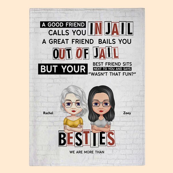 Personalizada We Are More Than Besties A Good Friend Manta polar Manta sherpa Ideas de amistad Regalo para el mejor amigo