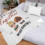 Manta Personalizada We're Trouble When We Are Together Manta Estilo Ladrillo Regalos Divertidos para Mejores Amigas Mujeres