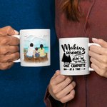 Personalisierte Making Memories One Campsite zu einer Zeit Beach Vacation White Ceramic Mug Familie Camping Trip Mug Geschenk für Familie Freund 11oz 