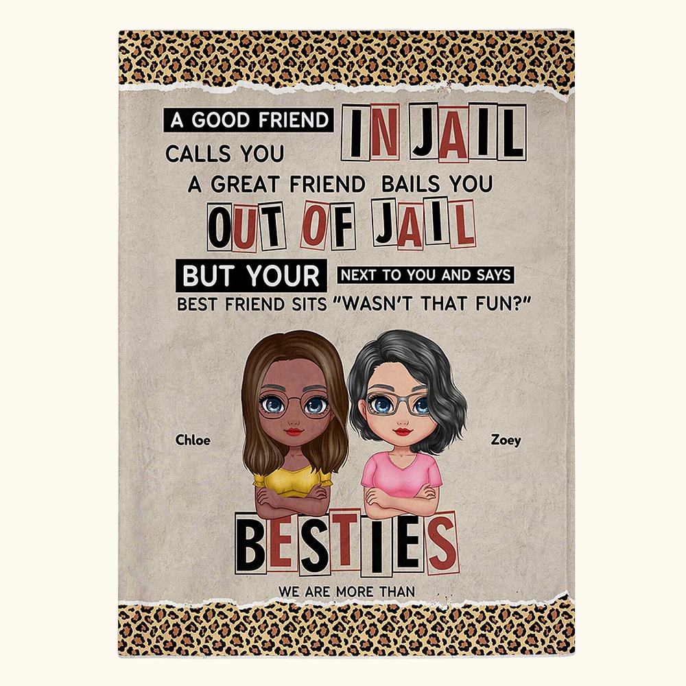 Coperta personalizzata in stile leopardo We Are More Than Besties Regalo di Natale Regalo per le amiche del cuore