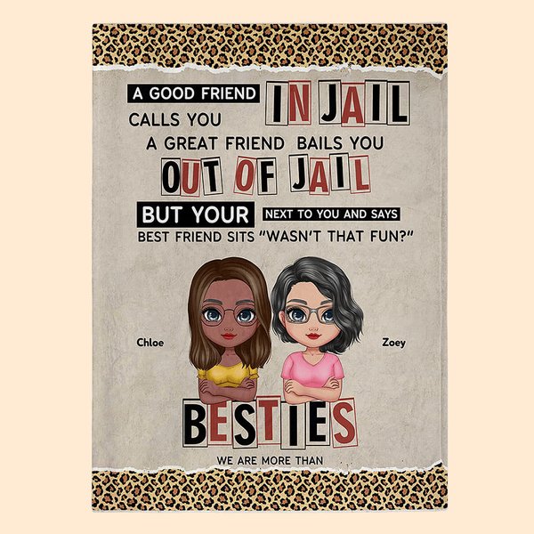 Manta personalizada estilo leopardo We Are More Than Besties Regalo de Navidad Regalo para mejores amigas