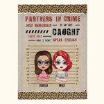 Manta personalizada estilo leopardo Partners in Crime Regalo de Navidad Regalo de cumpleaños para el mejor amigo