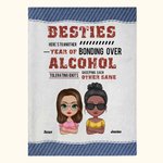 Manta personalizada para las mejores amigas Por un año más de amistad con alcohol Ideas para regalar a la mejor amiga