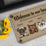 Personalized Welcome To My Home Doormat Home Decor Christmas Birthday Gift for Dog Cat Lovers