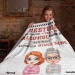 Personalisierte Hier ist ein weiteres Jahr der Bindung über Alkohol Fleece-Decke Sherpa-Decke Geburtstag Weihnachtsgeschenk für beste Freundin