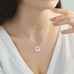 Personalized Sterling Silver Elegant Necklace with Birth Flower Christmas Gift Birthday Gift for Woman