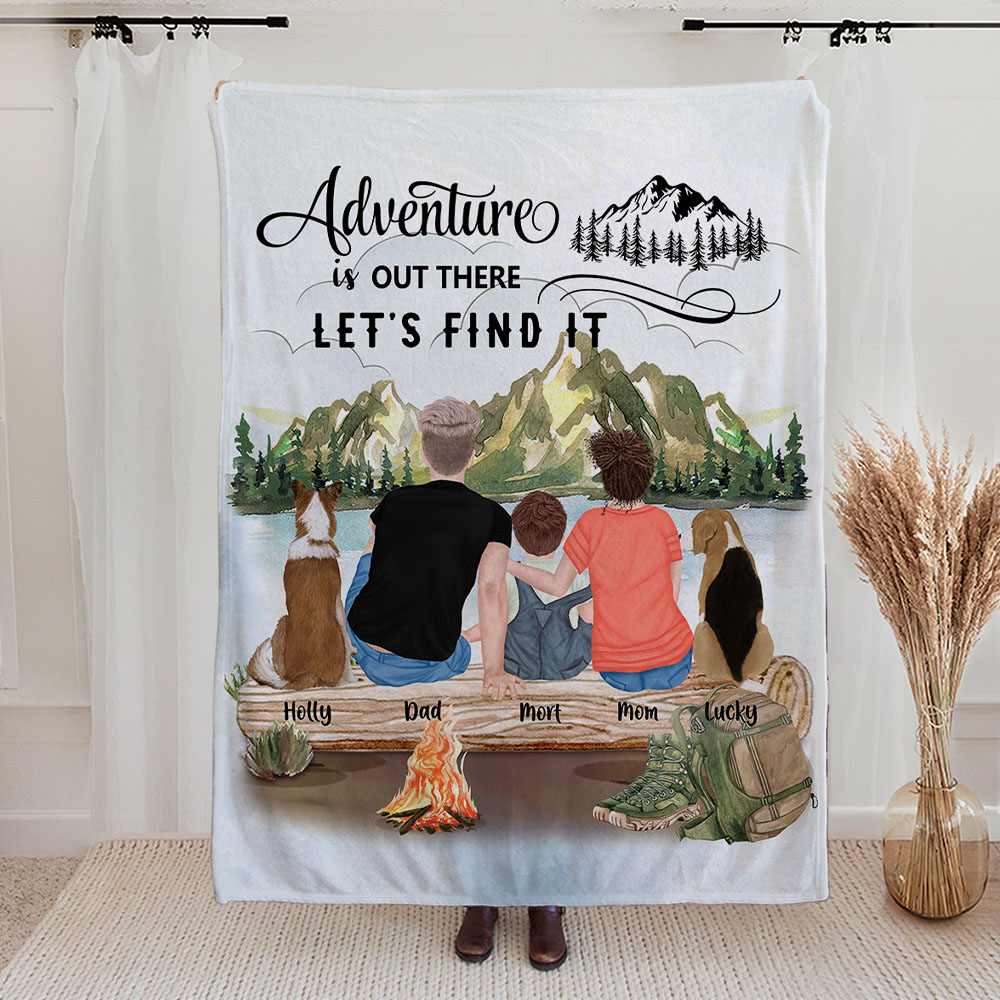 Couverture personnalisée Let's Go Family Adventure Blanket Skin Friendly Birthday Housewarming Gift for Family