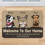 Personalised Welcome To Our Home Dog Cat Family Door Mat  Birthday Gift for Dog Cat Lover Home Decoration