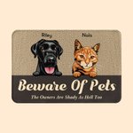 Personalisierte Beware Of Pet wirklich aufgeregt du bist hier Fußmatte Home Dekoration Geschenk für Tierliebhaber Besitzer