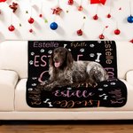 Manta personalizada con nombre para cachorro de perro, con diseño de patita, regalo de Navidad para amante de mascotas
