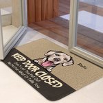 Personalized Keep Door Closed Pets Family Gathering Door Mat Home Decoration Gift for Cat Dog Lover