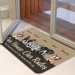 Personalised My House My Rules Pet Carnival Door Mat Birthday Gift for Dog Cat Lover Home Decoration