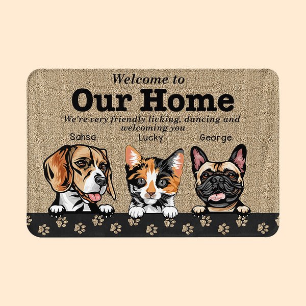 Gepersonaliseerd Welcome To Our Home Furry Babies' Party deurmat verjaardagscadeau voor huiseigenaar woondecoratie