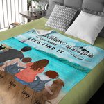 Personalized Adventure Is Out There Let's Find It Camping Blanket Birthday Gift for Family Camping Lovers