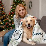 Manta personalizada con nombre para cachorro de perro, con diseño de patita, regalo de Navidad para amante de mascotas