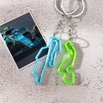 Personalised Colorful Race Circuit Keychain with Initial Christmas Gift Birthday Gift for Auto Enthusiasts Motorsport Lovers