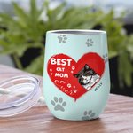 Personalised Best Cat Mom Ever Wine Tumbler Christmas Gift Birthday Gift for Pet Lovers