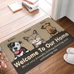 Personalised Welcome To Our Home Dog Cat Family Door Mat  Birthday Gift for Dog Cat Lover Home Decoration