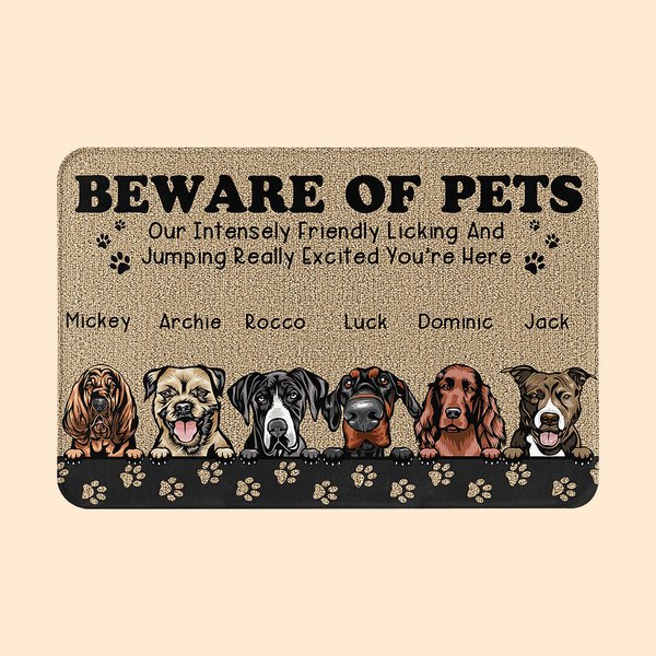 Felpudo personalizado Really Excited You're Here Pet Love For Owner Regalo de cumpleaños para el dueño de la mascota Decoración del hogar