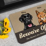 Personalisierte Beware Of Pet wirklich aufgeregt du bist hier Fußmatte Home Dekoration Geschenk für Tierliebhaber Besitzer