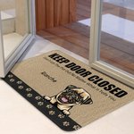Personalized Keep Door Closed Pet Paw Print Element Door Mat Birthday Gift for Dog Cat Lover Home Decoration