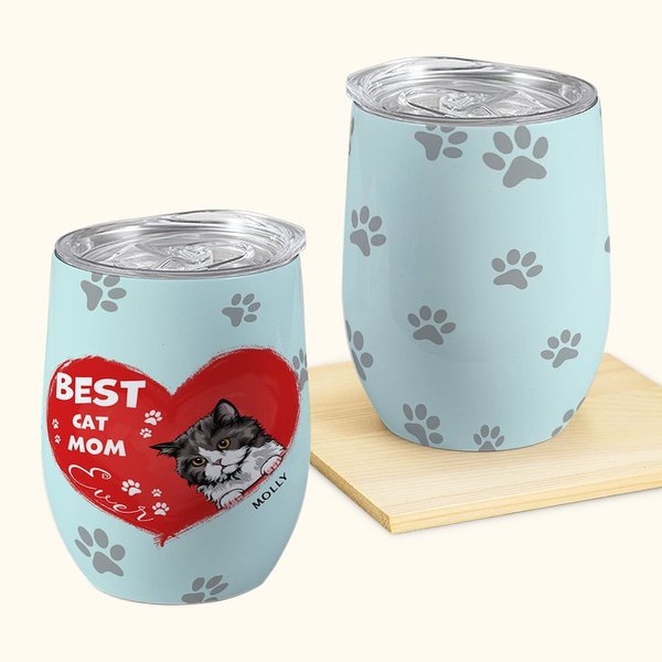 Bicchiere da vino personalizzato Best Cat Mom Ever Regalo di Natale Regalo di compleanno per gli amanti degli animali domestici