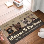 Personalized Welcome To Our House Cute Animal Party Door Mat Birthday Gift for Dog Cat Lover Home Decoration