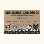 Personalisierte Unser Haus Unsere Regeln Die pelzige Familie Fußmatte Haus Dekoration Geschenk für Tierliebhaber