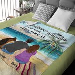 Personalised Adventure Is Out There Let's Find It Camping Blanket with Names Birthday Christmas Gift for Couple Family Camping Lovers