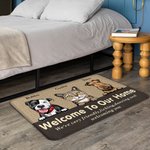 Personalised Welcome To Our Home Dog Cat Family Door Mat  Birthday Gift for Dog Cat Lover Home Decoration