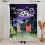 Personalised Making Memories One Campsite At A Time Blanket Birthday Christmas Gift for Couple Family Camping Lovers Camp Accessory